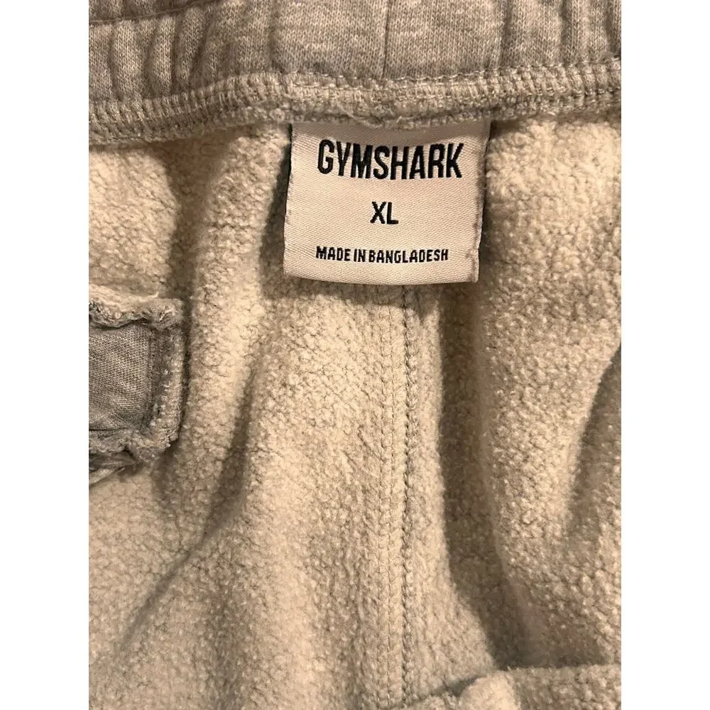 Gymshark Sweatpants Mens Size XL Slim Fit Light Grey A2A4H Crest Joggers Trainin